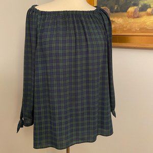 Talbots Women's L Tartan Plaid Top